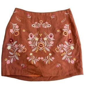 MAGNOLIA South Embroidered Skirt Size Small